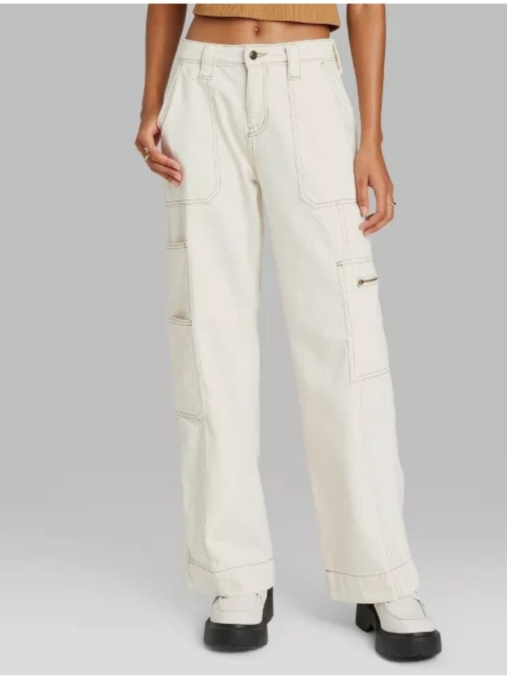 Wild Fable High-Rise Baggy Cargo Jeans